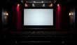 © Myvector - Cinema theater empty indoor. Film projection. Movie event festival show.