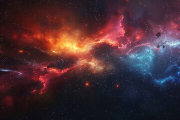 Colorful cosmic nebula shrouded in space dust, celestial wonders cosmic starry sky concept illustration