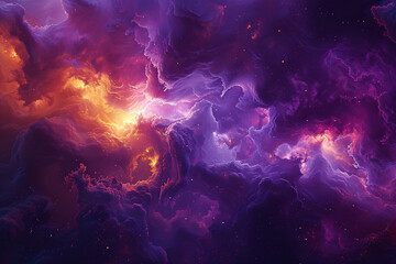 Colorful cosmic nebula shrouded in space dust, celestial wonders cosmic starry sky concept illustration
