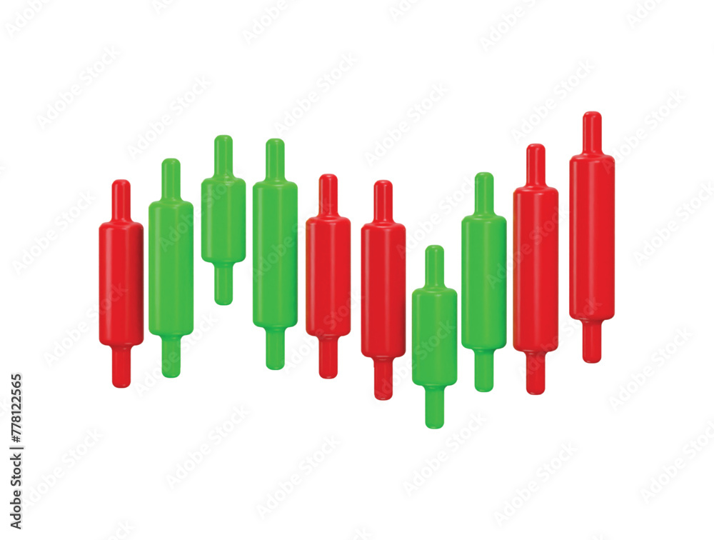 candlestick chart icon 3d rendering vector illustration Stock Vector ...