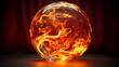 Flames captured in a glass sphere, never consuming nor extinguishing.