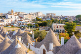 Fototapeta  - Famous Trulli Houses during a Sunny Day in Alberobello, Puglia, Italy