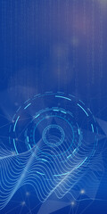 Aufkleber - Big data, global network, artificial intelligence. Technological background with binary code, wave graphics for web design, presentations, advertising, blog, covers