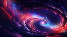 A Surreal Hyper Space Concept With Swirling Galaxies