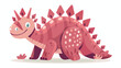 Cartoon happy stegosaurus Flat vector isolated on white