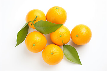 Wall Mural - Orange fruit on white background