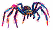 Scary spider tarantula colorful multieyed terrible i