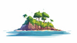 Fototapeta Łazienka - Small island in the middle of the sea Flat vector isolated