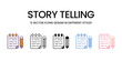 Story Telling Icons different style vector stock illustration
