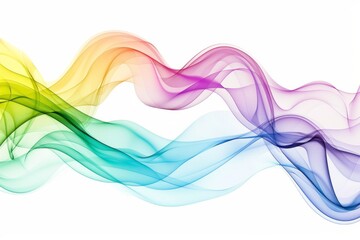 Wall Mural - abstract colorful smoke waves, multicolored smoke isolated on white background.