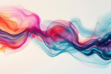 Wall Mural - abstract colorful smoke waves, multicolored smoke isolated on white background.