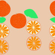 Horizontal decorative  colored  orange . Hand drawn.
