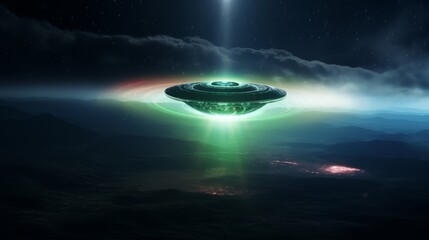 Wall Mural - a ufo emitting a spherical force field