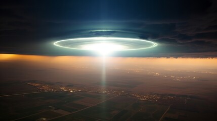 Wall Mural - an unidentified aerial phenomenon emitting a captivating, pulsating aura