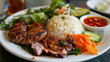 Traditional vietnamese grilled pork with rice
