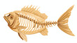 Cartoon Illustration of Fish Bone or Fish Skeleton Cli