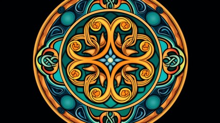 Sticker - A mandala featuring a celtic triskele in the center