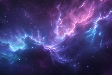 Wall Mural - Abstract cosmic background with blue, violet, and green hues