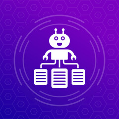 Poster - automated document management icon, business automation vector