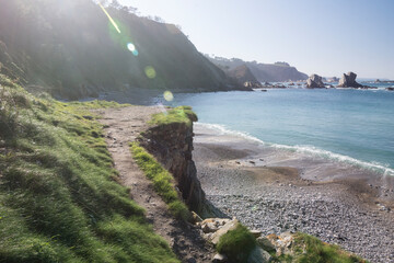 Wall Mural - Beach of Asturias, coastline, rocks, cliffs 