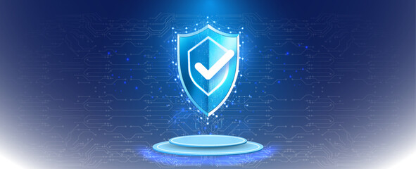 Poster - Cyber security and information or network protection Future cyber technology Protection concept. Protect mechanism, Network data security isometric vector illustration. Secure privacy data in internet