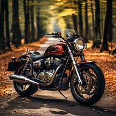 Canvas Print - motorcycle in the woods