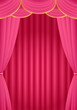 ピンクの幕　ピンクのカーテン　ピンクの幕の舞台　タテ