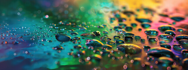 Wall Mural - Abstract prismatic fluid gradient on glass, background banner.