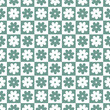 Seamless pattern with green flowers and checkerboard