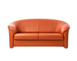 © HecoPhoto - Modern orange leather sofa isolated on white background