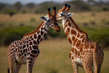 2 kenyan giraffes Generative AI