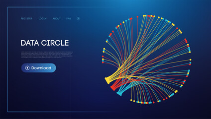 Poster - data circle line flow and future technology. data stream cloud network.