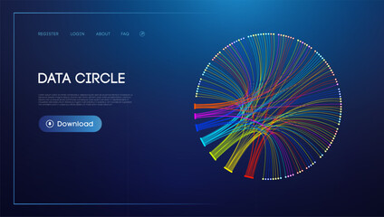 Poster - data circle line flow and future technology. data stream cloud network.