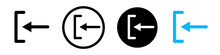Left Arrow Icon. Back Of Input Or Output Or Entry And Exit Direction Navigation Cursor Symbol.