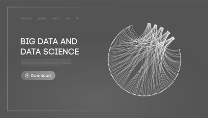 Poster - Big data and data science. Futuristic technology data visualisation.
