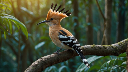 Wall Mural - hoopoe bird in the jungle 