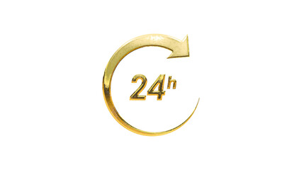 Wall Mural - 24 hours service icon gold