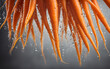 Close up of orange carrot texture background with droplets