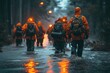 Emergency Hurricane Response Team Image of a specialized team responding to the aftermath of a hurricane with relief efforts
