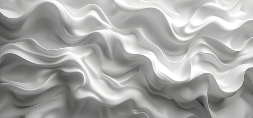 Sticker - White background with textured wavy shapes with soft shadows creating a modern pattern