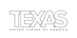 © SolaruS - Texas, USA typography slogan design. America logo with graphic city lettering for print and web.
