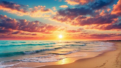 Wall Mural - sunset over the sea