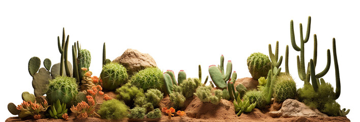 Wall Mural - Desert with cactus landscape, cut out