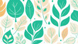 flat illustration foliage, natural branches, green leaves, herbs, plants hand drawn in watercolor on a white background