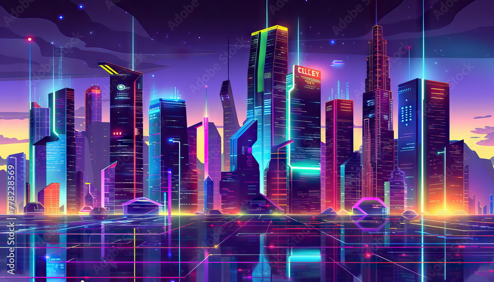 science-fiction-cyber-city-a-cyberpunk-city-set-with-neon-lights