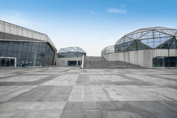 Leinwandbilder - The appearance of modern buildings in empty squares and science museums
