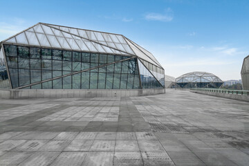 Leinwandbilder - The appearance of modern buildings in empty squares and science museums
