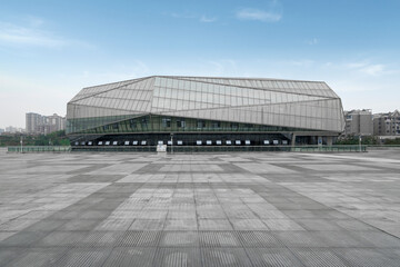 Leinwandbilder - The appearance of modern buildings in empty squares and science museums