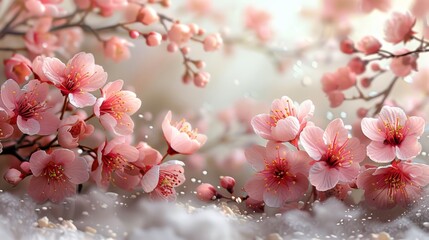 Poster - A close up of a bunch of pink flowers