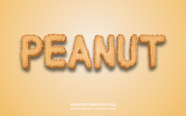 Poster - peanut 3d editable text style effect